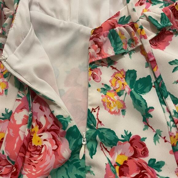 For Love & Lemons XS Imogen Floral Mini Dress | Ruffle Puff Sleeve, $210, NWOT - Picture 10 of 12